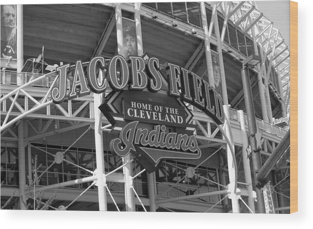 America Wood Print featuring the photograph Jacobs Field - Cleveland Indians #2 by Frank Romeo