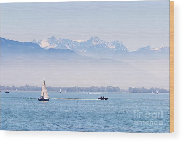 Alps Wood Print featuring the photograph Lake of Constance #2 by Nick Biemans