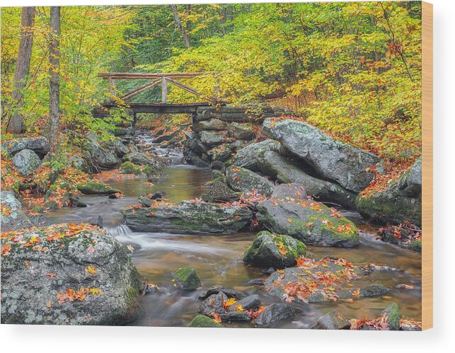 Bridge Wood Print featuring the photograph Macedonia Brook by Bill Wakeley