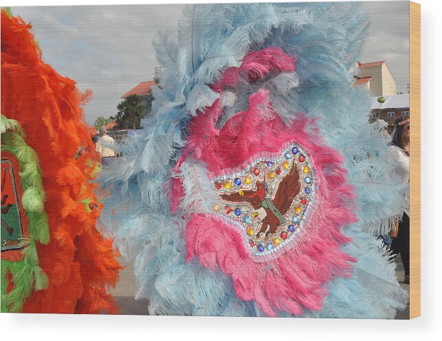 Mardi Gras Indians Wood Print featuring the photograph Mardi Gras Indians #3 by Diane Lent