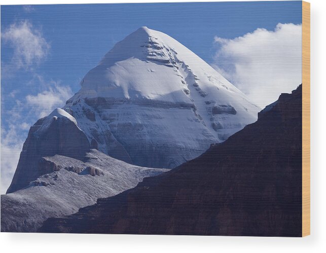 Clouds Wood Print featuring the photograph Mount Kailash #2 by Raimond Klavins