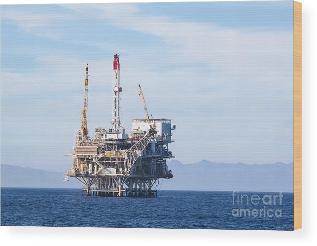 Oil Wood Print featuring the photograph Oil Rig #2 by Henrik Lehnerer