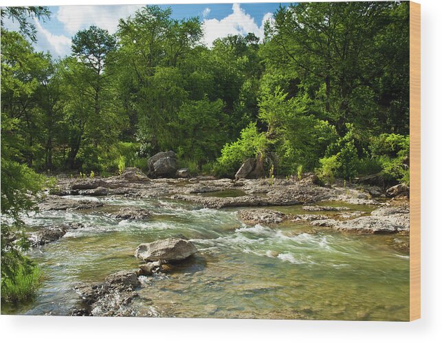 Pedernales Falls State Park Wood Print featuring the photograph Pedenales River On A Fine Summer Morning by Mark Weaver