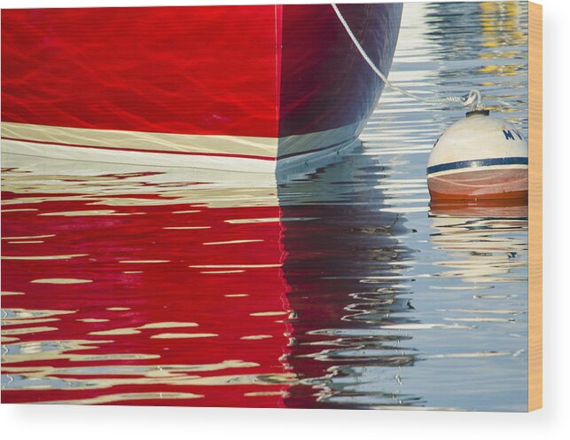 Red Wood Print featuring the photograph Red Boat #2 by Steve Myrick