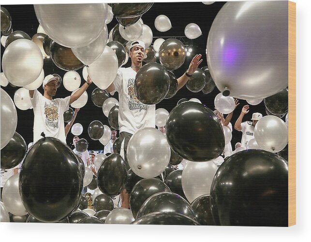 Nba Pro Basketball Wood Print featuring the photograph San Antonio Spurs Victory Parade And by Gary Miller