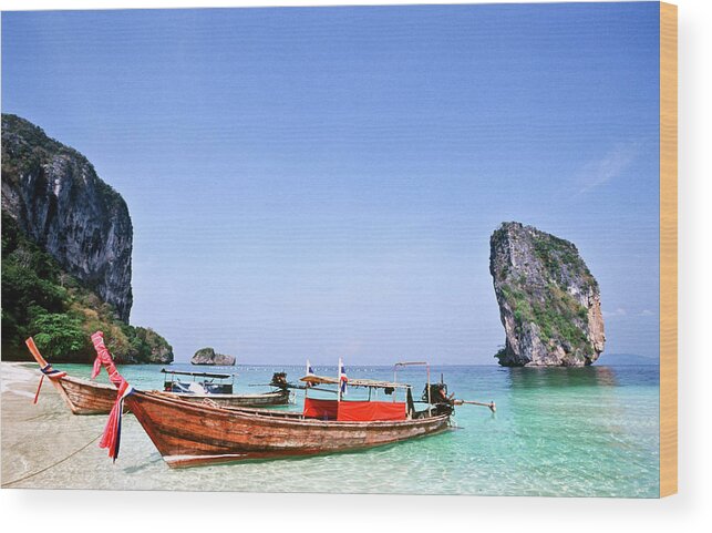 Outdoors Wood Print featuring the photograph Thailand, Krabi Province, Ko Poda #2 by Tropicalpixsingapore