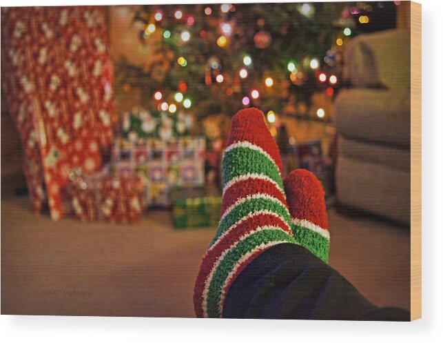 Christmas Wood Print featuring the photograph Tis the Season #2 by Cricket Hackmann