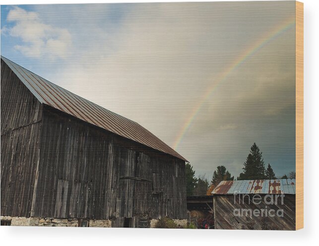Rainbow Wood Print featuring the photograph Under the Rainbow #2 by Cheryl Baxter