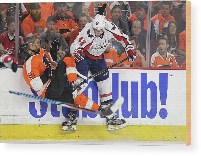 Playoffs Wood Print featuring the photograph Washington Capitals V Philadelphia #2 by Patrick Smith