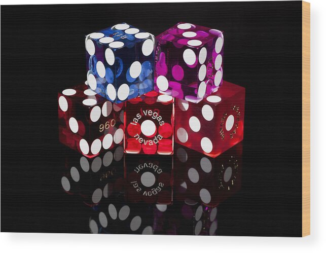 Dice Wood Print featuring the photograph Colorful Dice #20 by Raul Rodriguez