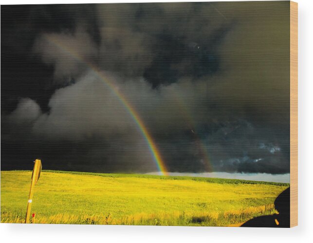 South Central Nebraska Wood Print featuring the photograph Industrial Light and Nebraska Thunderstorm Magic #16 by NebraskaSC