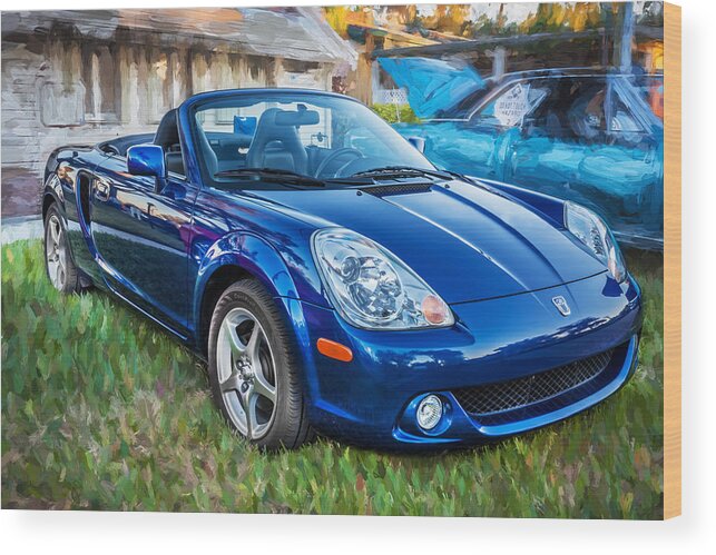 2005 Toyota Mr2 Wood Print featuring the photograph 2005 Toyota MR2 Sports Car Painted by Rich Franco