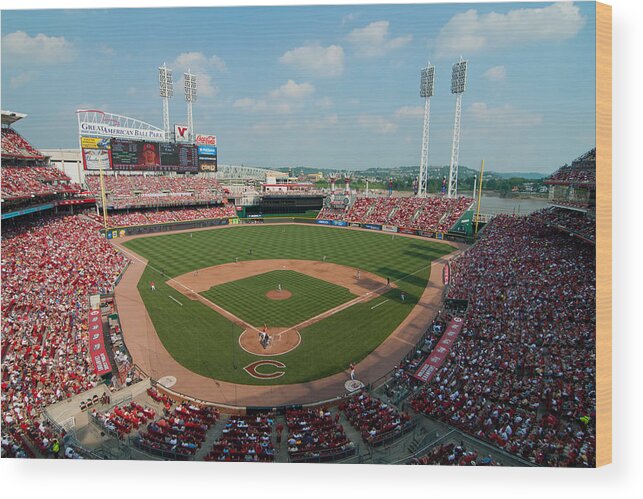 Cincinnati Wood Print featuring the photograph 2011 Great American Ball Park by Mark Whitt