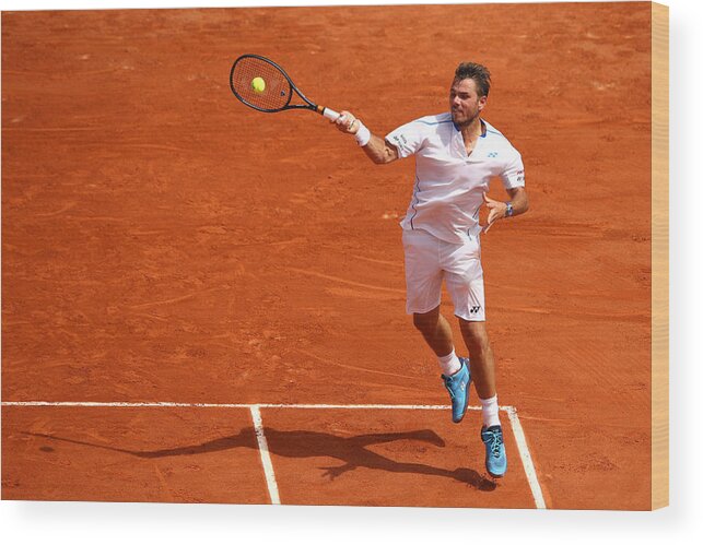Tennis Wood Print featuring the photograph 2018 French Open - Day Two by Cameron Spencer