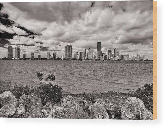 Architecture Wood Print featuring the photograph Miami Skyline #21 by Raul Rodriguez