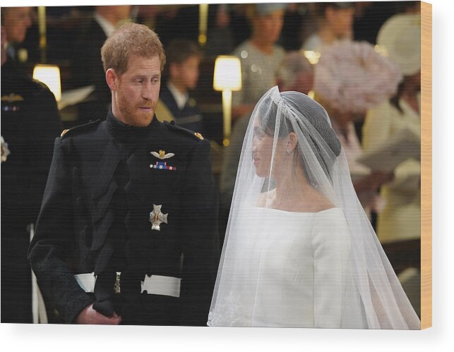 People Wood Print featuring the photograph Prince Harry Marries Ms. Meghan Markle - Windsor Castle #21 by WPA Pool