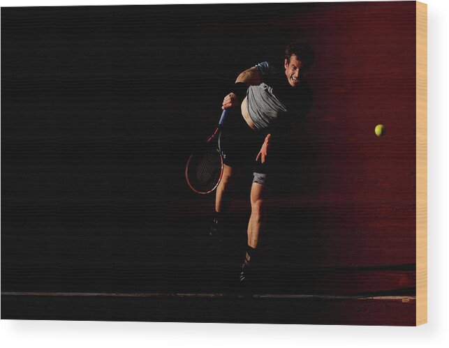 Tennis Wood Print featuring the photograph 2015 French Open - Day Eleven #3 by Julian Finney