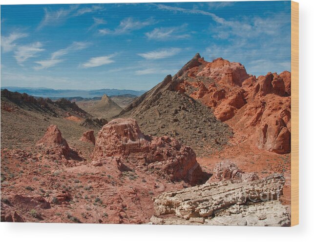 Nature Wood Print featuring the photograph Bowl Of Fire, Nevada #3 by Mark Newman