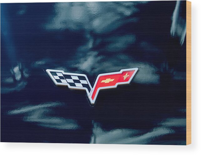 Chevrolet Corvette Emblem Wood Print featuring the photograph Chevrolet Corvette Emblem #3 by Jill Reger