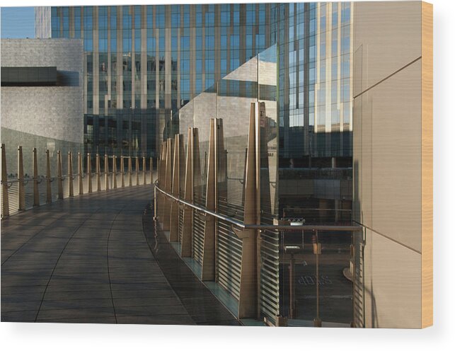 Curve Wood Print featuring the photograph Las Vegas City Center Reflections And #3 by Mitch Diamond