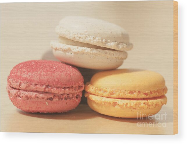 Macaroon Wood Print featuring the photograph Macaroons #3 by Alexandra C R