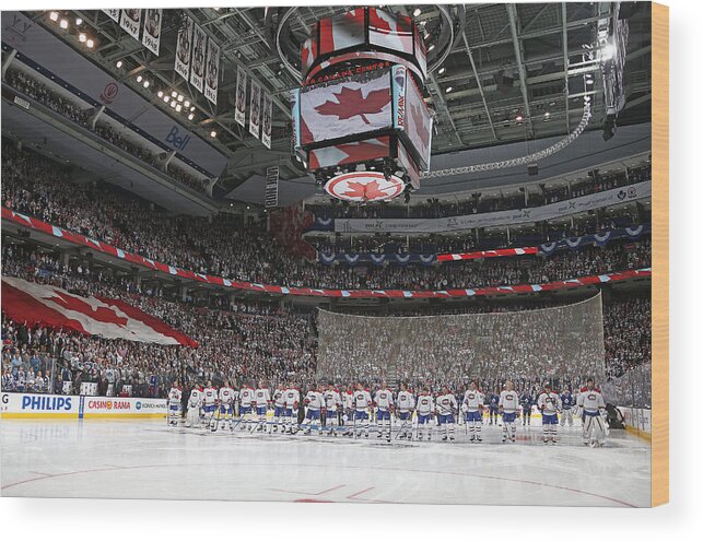 National Hockey League Wood Print featuring the photograph Montreal Canadiens v Toronto Maple Leafs #3 by Claus Andersen