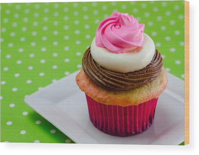 Neapolitan Wood Print featuring the photograph Neapolitan Cupcakes #3 by Teri Virbickis