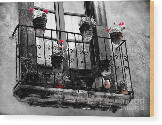  Wood Print featuring the photograph The Balcony #3 by Nicola Fiscarelli