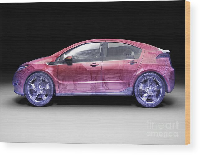 Technology Wood Print featuring the photograph Hybrid Car #4 by Science Picture Co