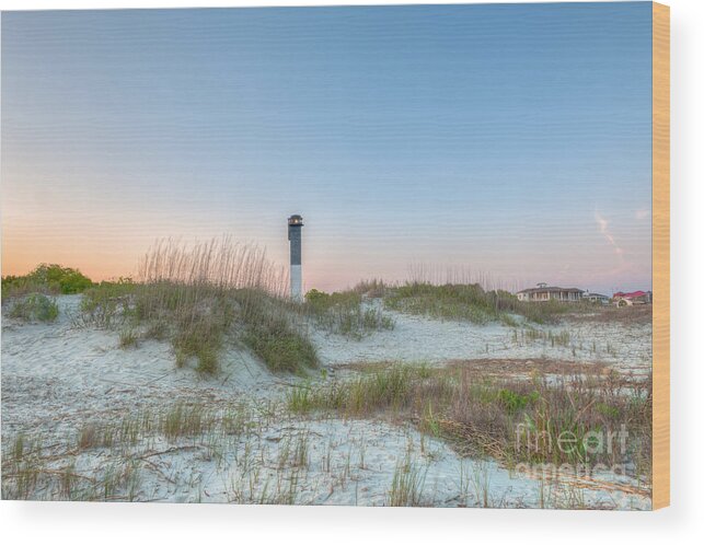 Sullivan's Island Lighthouse Wood Print featuring the photograph Sullivan's Island Dunes to Lighthouse View by Dale Powell