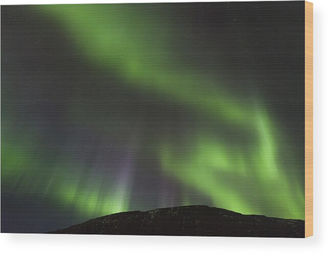 Astronomy Wood Print featuring the photograph Northern Lights #4 by John Shaw