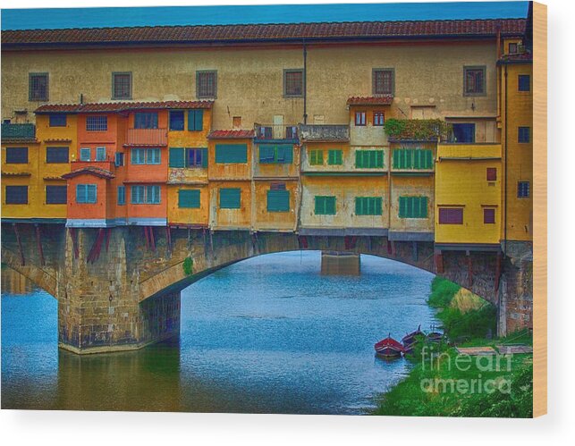 Bridge Wood Print featuring the photograph Ponte Vecchio by Nicola Fiscarelli