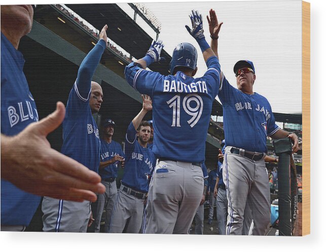 American League Baseball Wood Print featuring the photograph Toronto Blue Jays V Baltimore Orioles by Patrick Smith