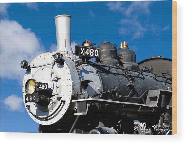 Train Wood Print featuring the photograph 480 Locomotive by Sylvia Thornton