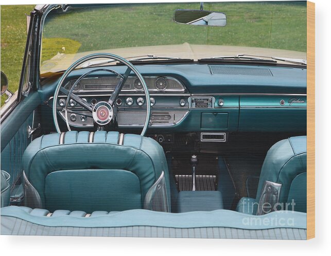 Turquoise Wood Print featuring the photograph Ford Detail by Dean Ferreira