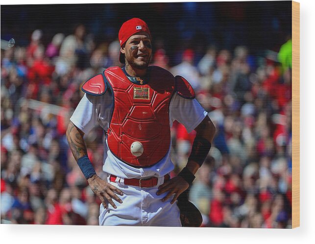 St. Louis Cardinals Wood Print featuring the photograph Chicago Cubs v St Louis Cardinals #5 by Jeff Curry