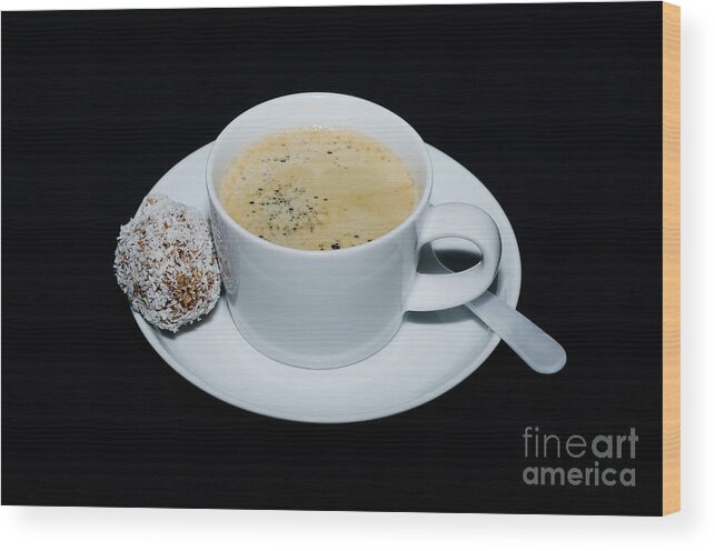 Coffee Wood Print featuring the photograph Cup of coffee #5 by Mats Silvan