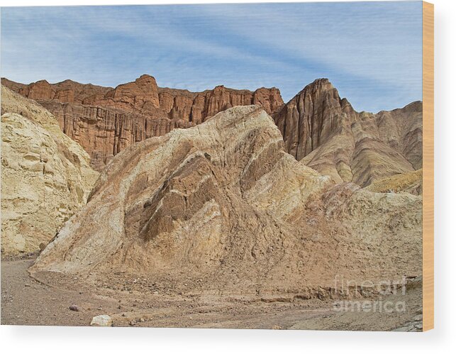 Afternoon Wood Print featuring the photograph Golden Canyon Death Valley National Park #5 by Fred Stearns