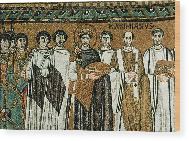 6th Century Wood Print featuring the painting Justinian I (483-565) #5 by Granger