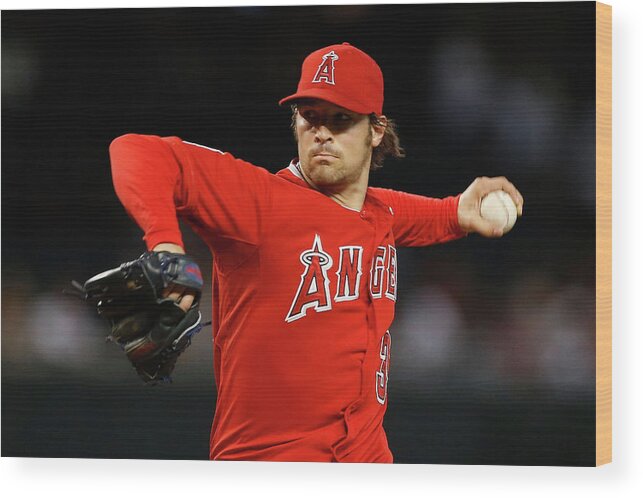 People Wood Print featuring the photograph Los Angeles Angels Of Anaheim V Arizona #5 by Christian Petersen