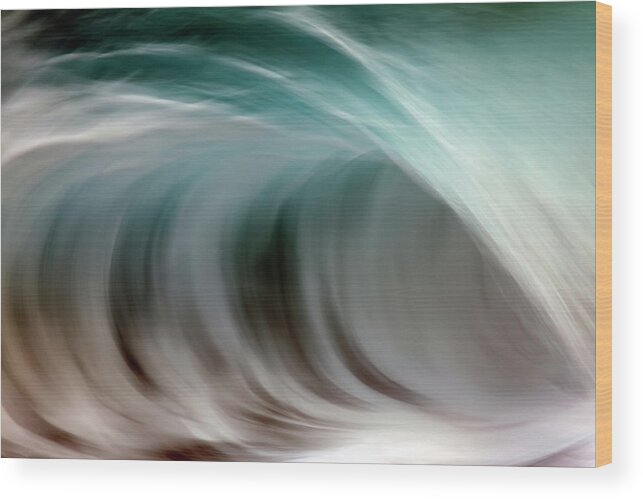 Artwork Wood Print featuring the photograph Ocean Wave Blurred By Motion Hawaii #5 by Vince Cavataio