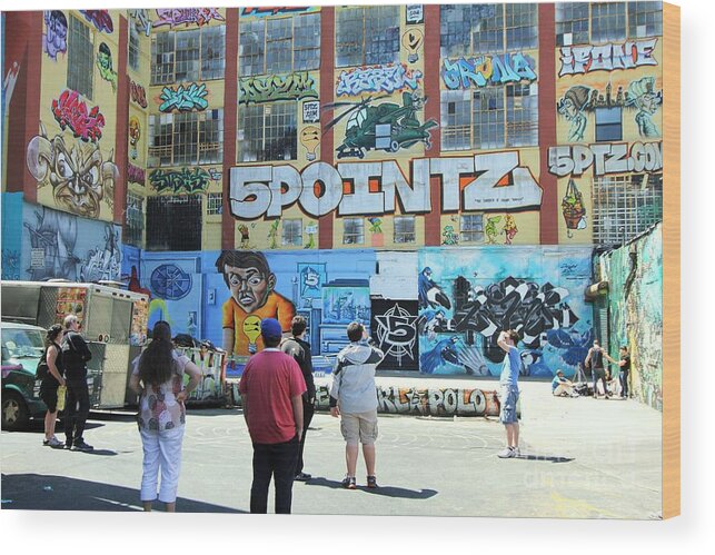 Art Wood Print featuring the photograph 5 Pointz Graffiti Art 3 by Allen Beatty