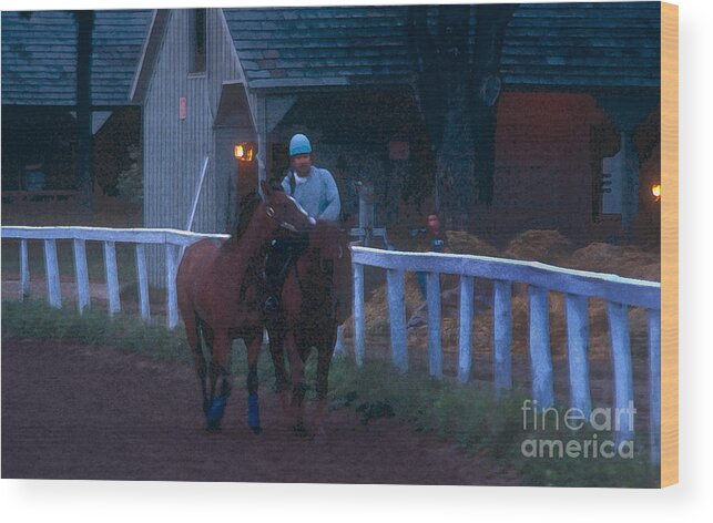 Race Horse Wood Print featuring the photograph Race Horse #5 by Marc Bittan