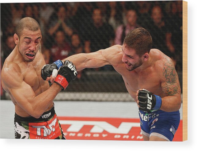 Event Wood Print featuring the photograph Ufc 179 Aldo V Mendes 2 #5 by Josh Hedges/zuffa Llc