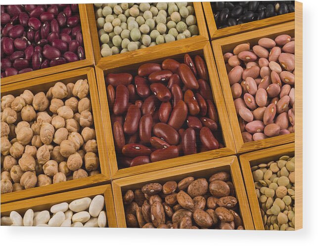 Agricultural Wood Print featuring the photograph Boxes of beans #6 by Raul Rodriguez