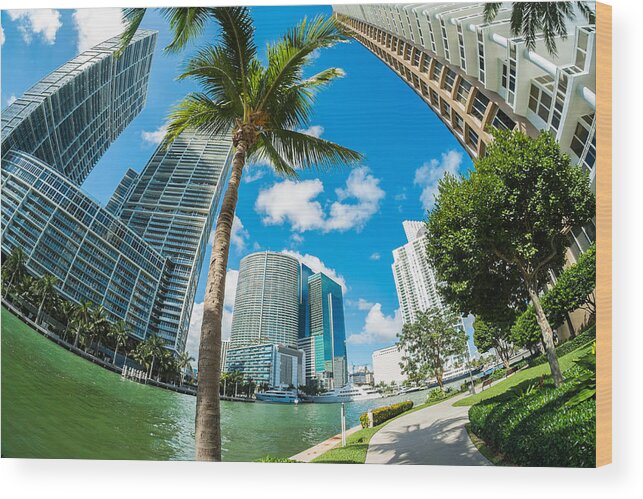 Architecture Wood Print featuring the photograph Downtown Miami #6 by Raul Rodriguez