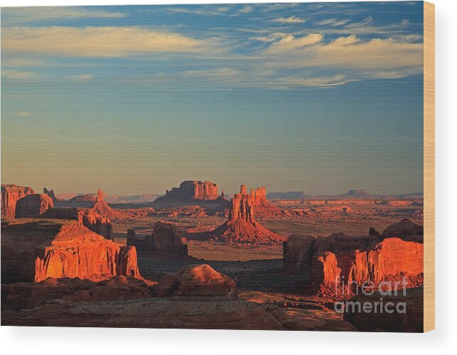 Arizona Wood Print featuring the photograph Hunts Mesa Sunrise #6 by Fred Stearns