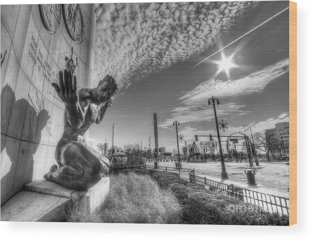 Detroit Wood Print featuring the photograph The Spirit of Detroit #6 by Twenty Two North Photography