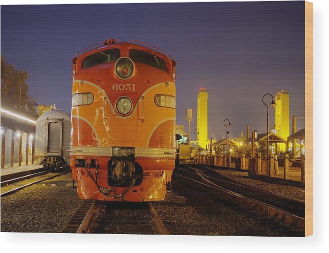 Emd E9 Diesel Wood Print featuring the photograph 6051 by Mike Ronnebeck