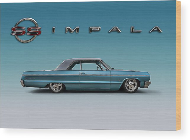 Impala Wood Print featuring the digital art '64 Impala SS by Douglas Pittman